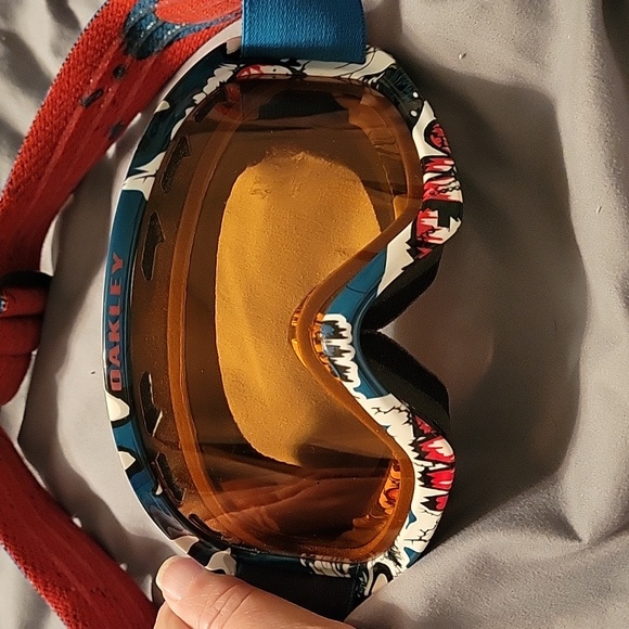 Oakley O2 XS Shady Trees Blue Red Ski Goggles Skiing Snowboarding Eyewear
